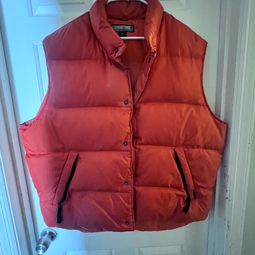 Vintage Structure Puffer Vest Orange XL